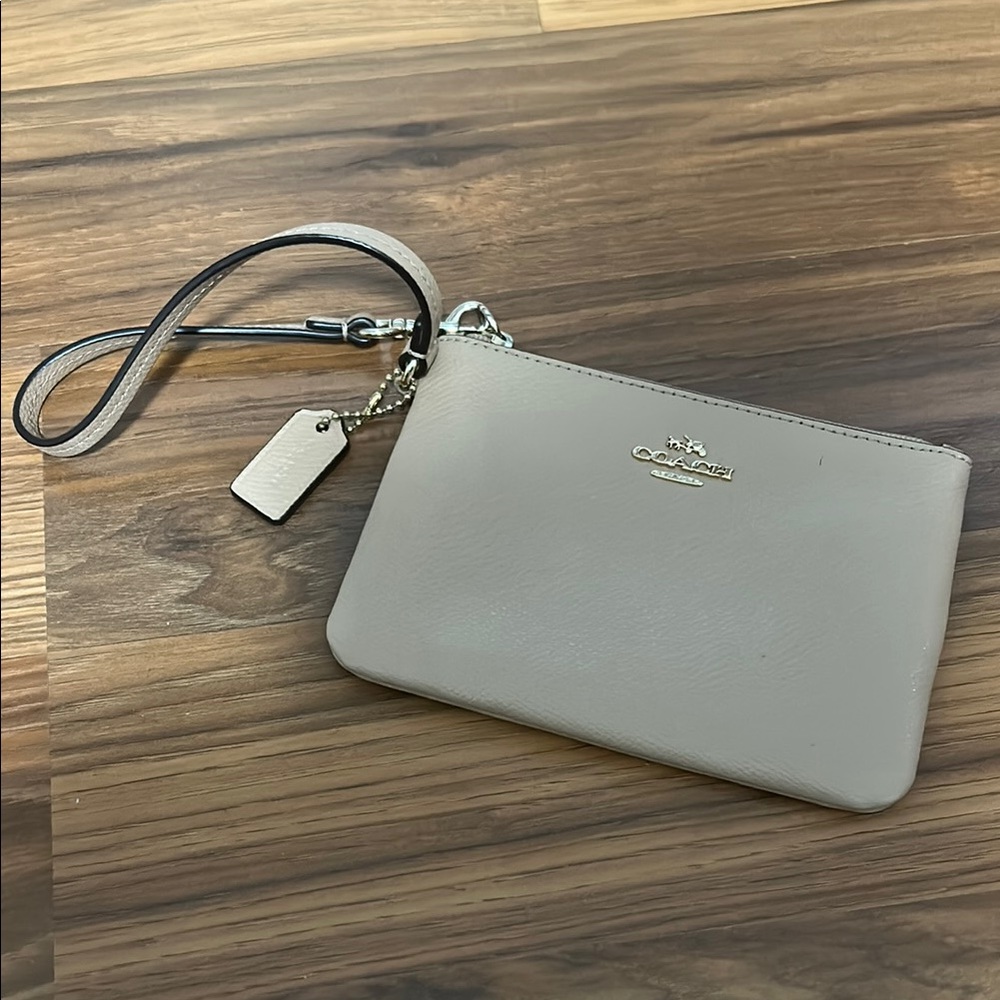 Coach Beige Wristlet